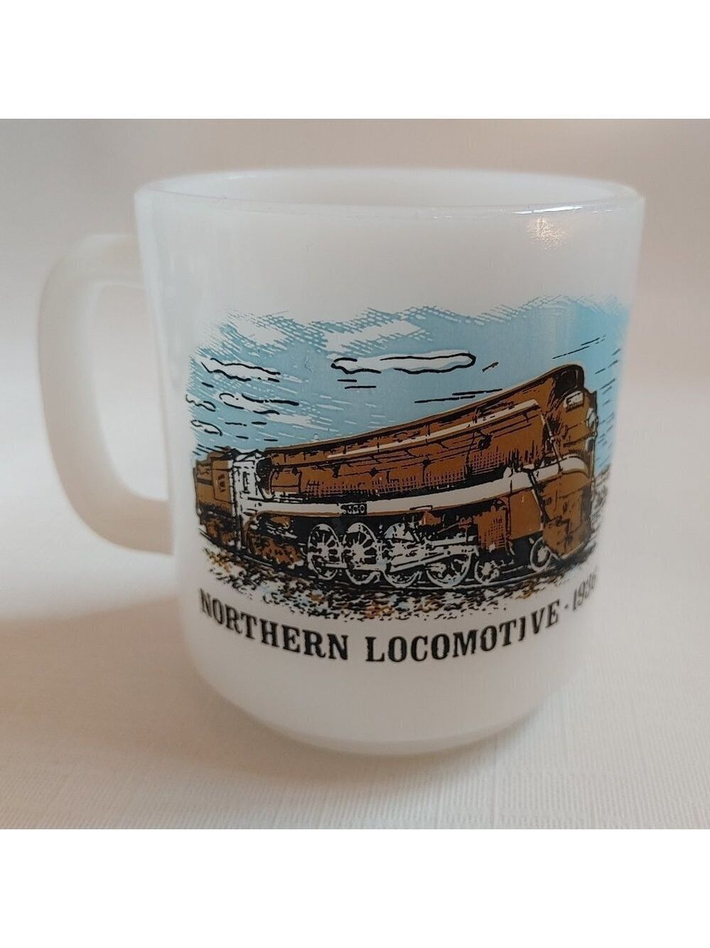 VINTAGE Glasbake Milk Glass Mug CN RAIL Purchases and Stores Great Lakes…
